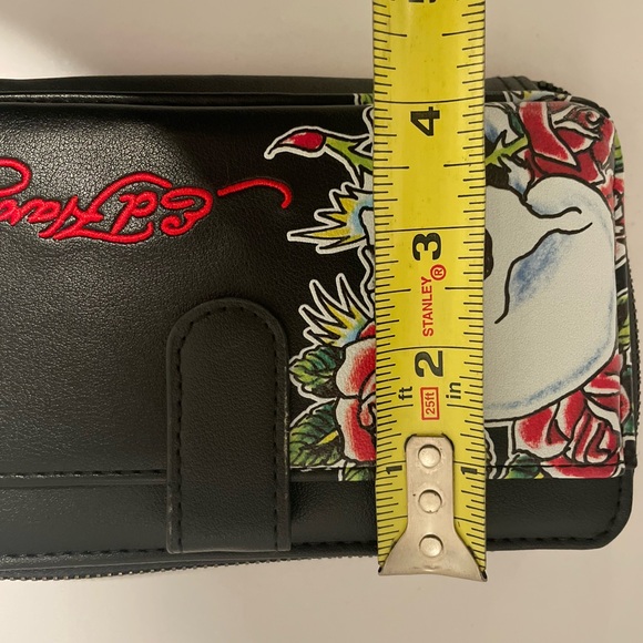 Ed Hardy Black Wristlet with Skull and Floral Design - Picture 7 of 7